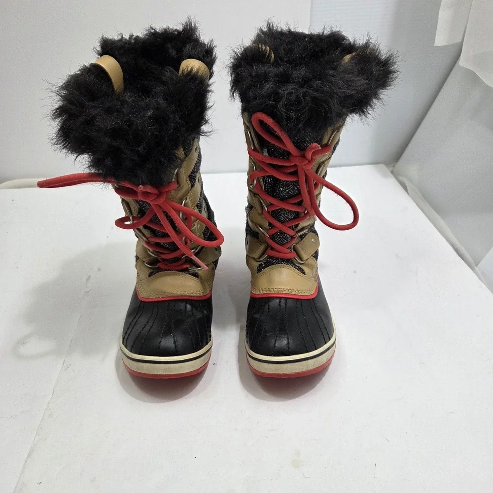 Sorel Tofino‎ Herringbone Boots Waterproof Fur Top Size 7.5 Gorpcore Winter Snow